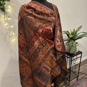 Kani Woven Moonlight Shawl – Red and Golden