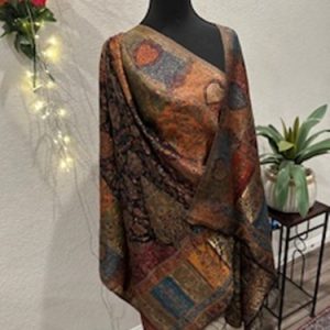 Kani Woven Moonlight Shawl – Multi-color and Golden